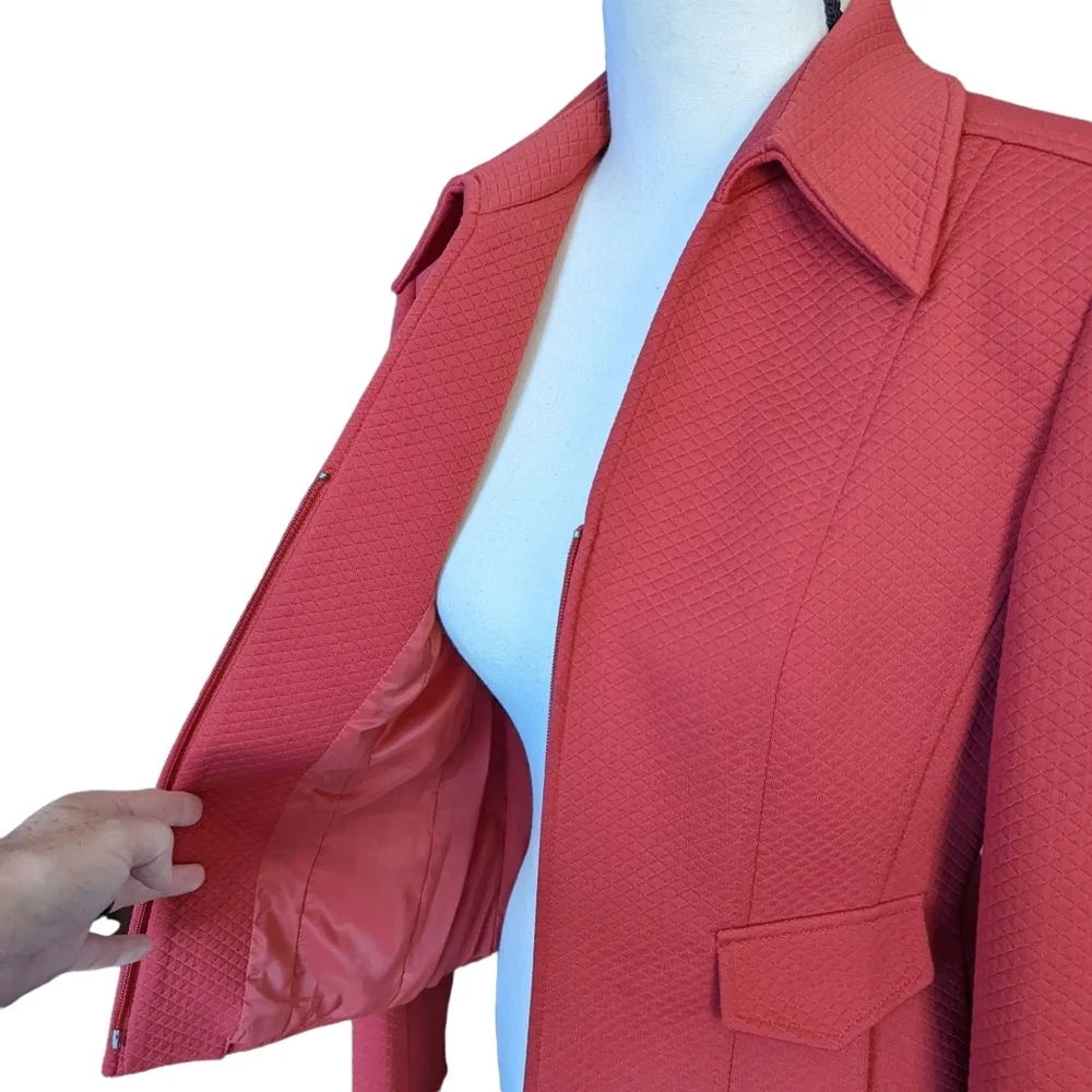 Talbots Quilted Red Jacket/Blazer Size 4 - Picture 6 of 13